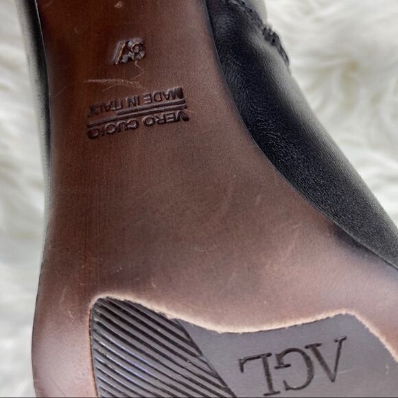 AGL Leather Studded Block Heel Ankle Boots. Size 7, NIB - Picture 9 of 9
